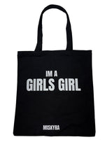 Girls Girl Canvas Tote Bag - Black