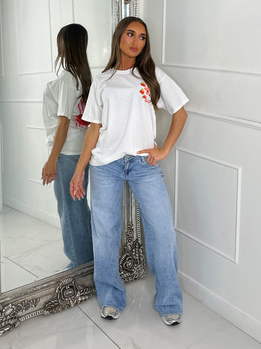 Sweet Goodness Strawberry Print Tee - White