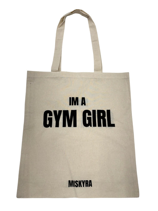 Gym Girl Canvas Tote Bag - Natural