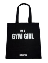 Gym Girl Canvas Tote Bag - Black