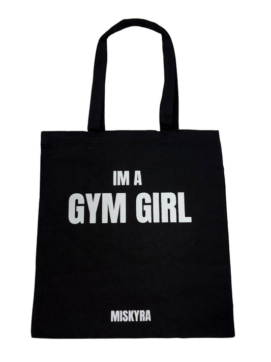 Gym Girl Canvas Tote Bag - Black