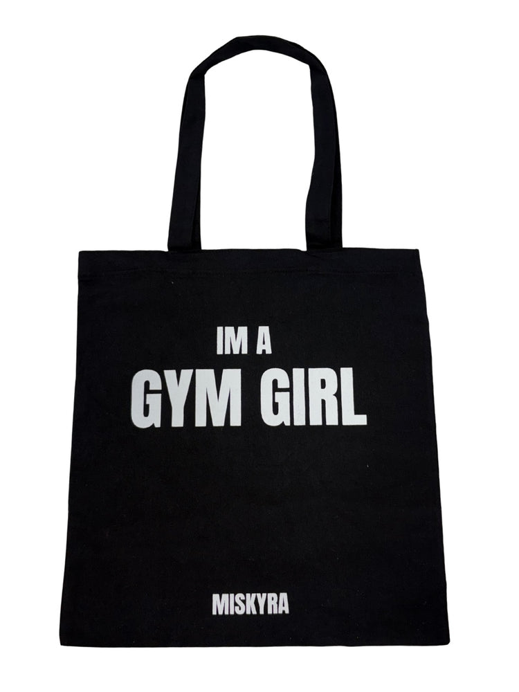 Gym Girl Canvas Tote Bag - Black