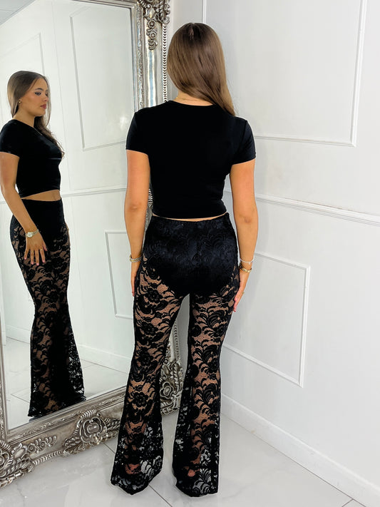 Built In Black Knicker Underlayer Lace Flares - Black