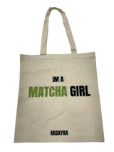 Matcha Girl Canvas Tote Bag - Natural
