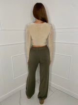 Flared Lounge Pants - Khaki