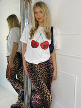 Cherry Print T-Shirt - White