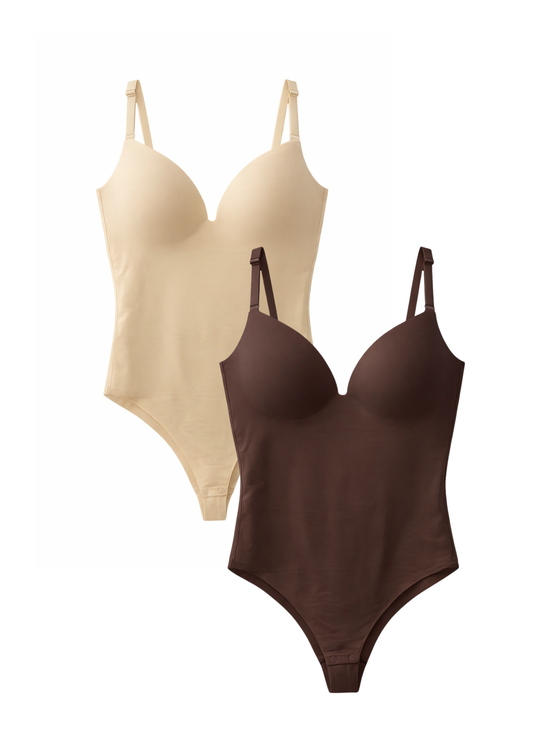 MULTI PACK Seamless Shapewear Bodysuit - Brown/Beige