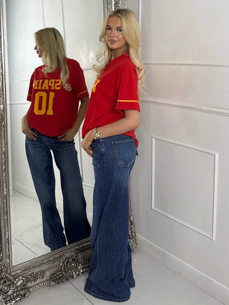 Oversized V Neck Tee - Spain