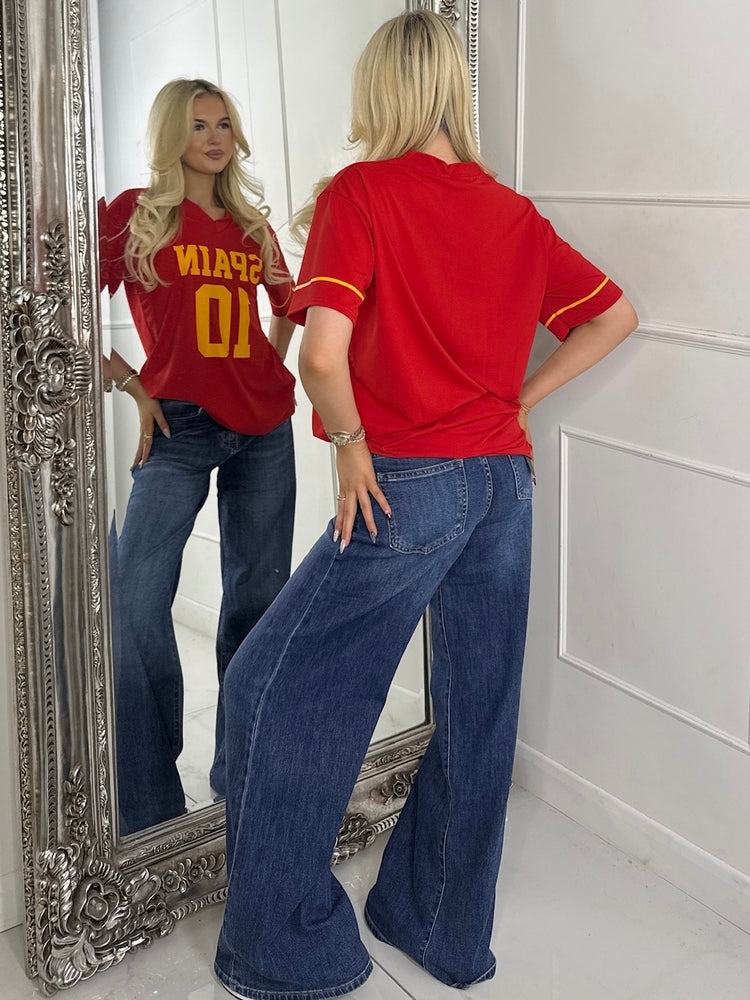 Oversized V Neck Tee - Spain