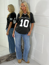 San Francisco 10 Varsity Tee - Khaki/White