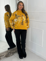 Splatter Art Sweatshirt - Mustard