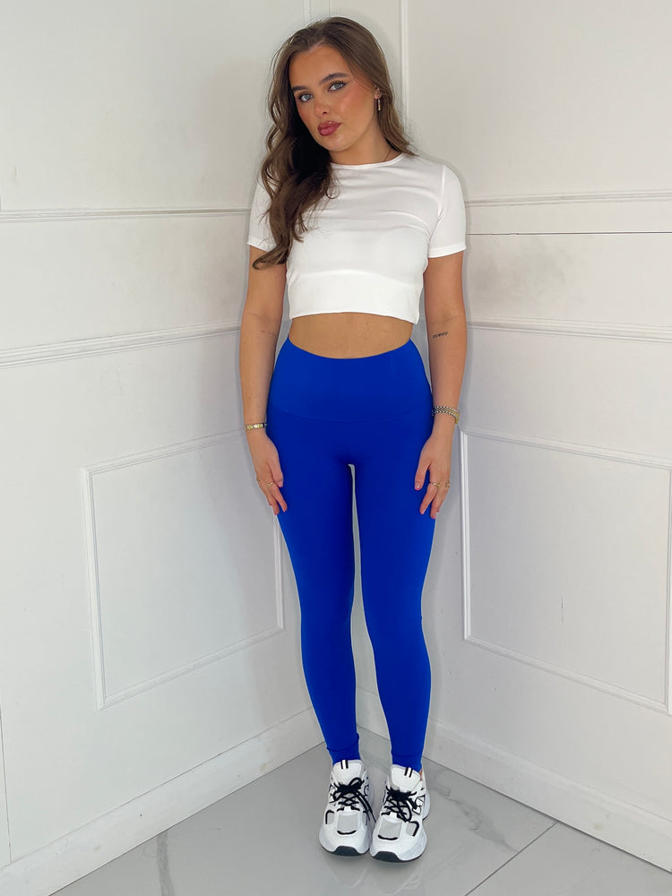 Sculpt Energy High Waist Gym Leggings - Royal Blue