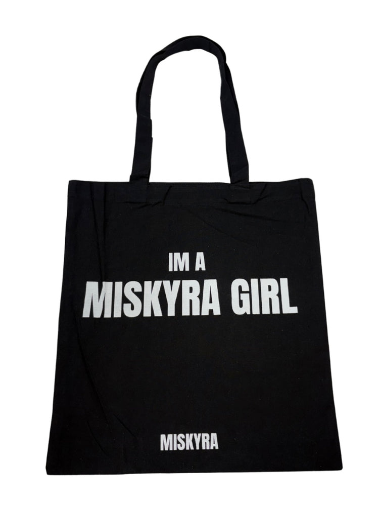 Miskyra Girl Canvas Tote Bag - Black
