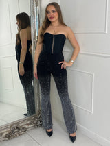 Diamante Ombre Flares - Black/Silver