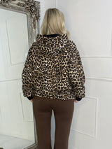 Oversized Leopard Print Hoodie