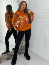 Splatter Art Sweatshirt - Orange