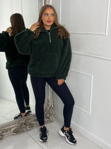 Plain Half Zip Fleece - Khaki