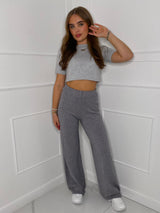 Flared Lounge Pants - Light Grey