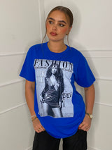 Fashion Print T-shirt- Royal Blue