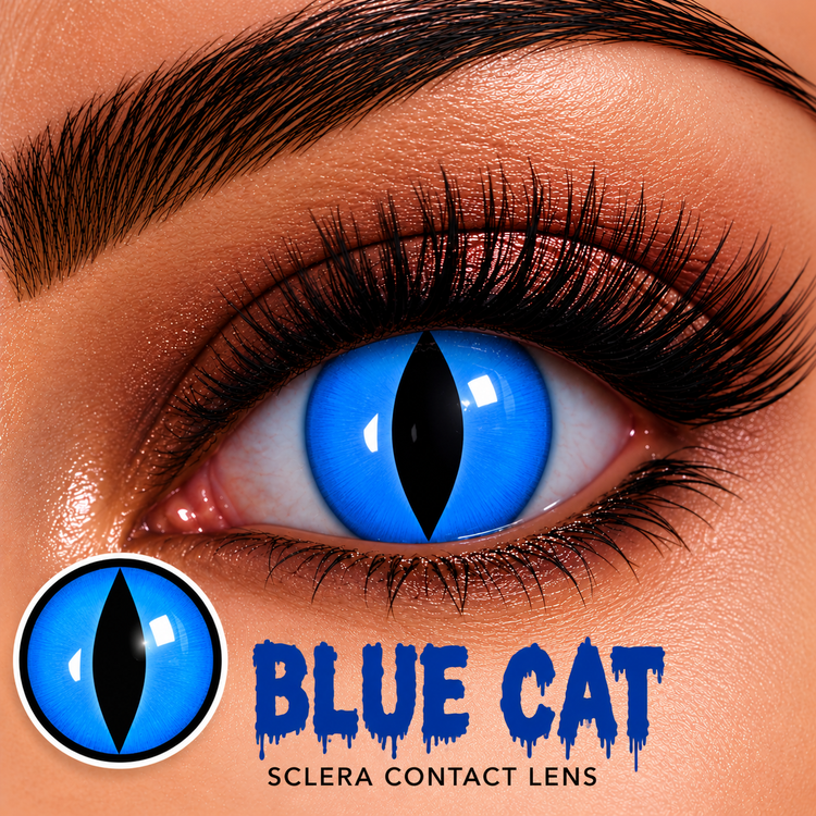 LIMITED EDITION : SCLERA EYE CONTACT - Blue Cat  - 16+