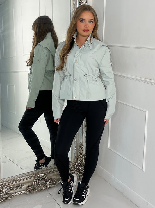 Utility Overlay Back Windbreaker - Mint Green
