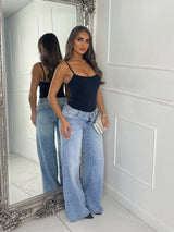 Strappy Diamante Detail Bodysuit - Black