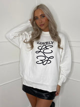 'Lovely' Soft-touch Jumper - White