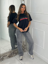 8 Cherries Print Tee - Black