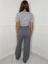 Flared Lounge Pants - Light Grey