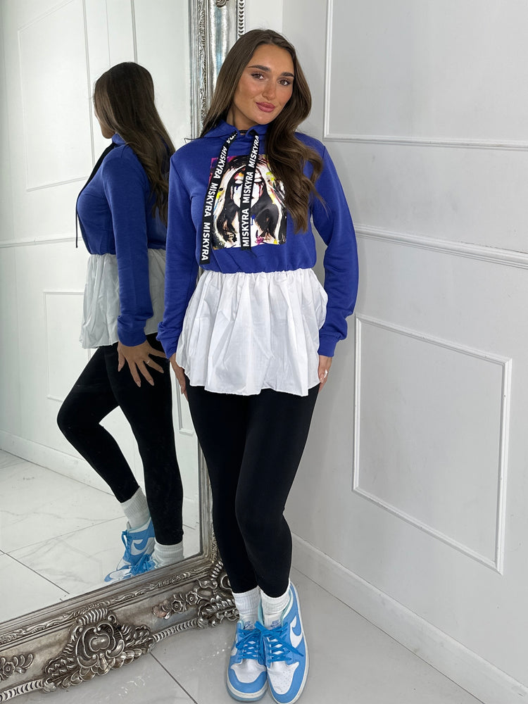 Third Eye Frill Hoodie- Royal Blue