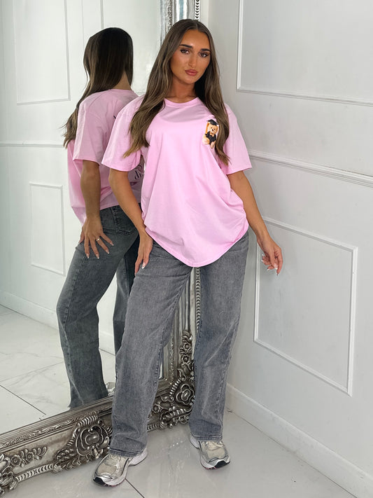 Represent Club Teddy Print Tee - Baby Pink