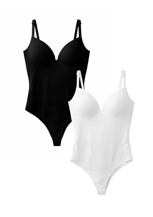 MULTI PACK Seamless Shapewear Bodysuit - Black/White