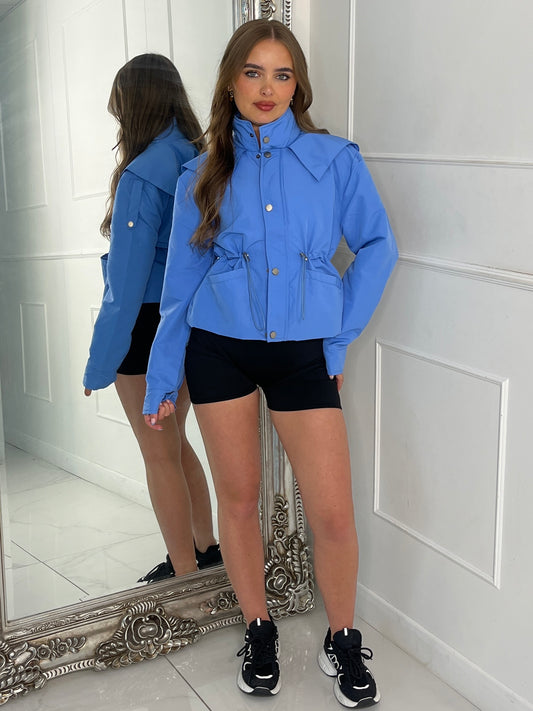 Utility Overlay Back Windbreaker - Baby Blue
