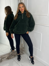 Plain Half Zip Fleece - Khaki