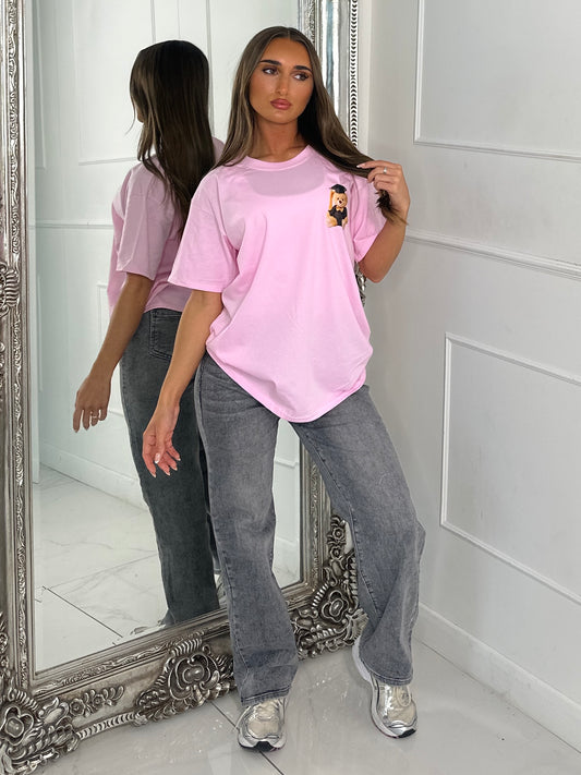 Represent Club Teddy Print Tee - Baby Pink