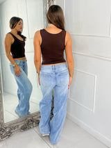 Round Neck Tank Top Second Skin - Brown