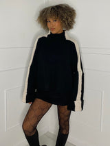 Oversized Sleeve Jumper - Black/White