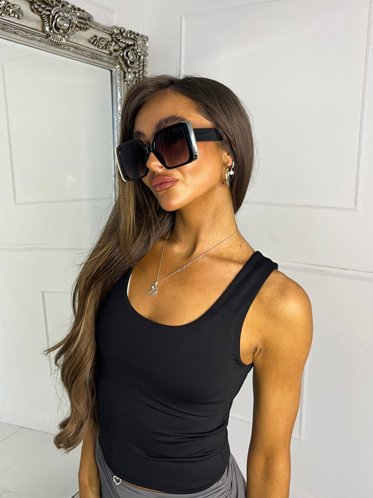 Oversized Trim Sunglasses - Black