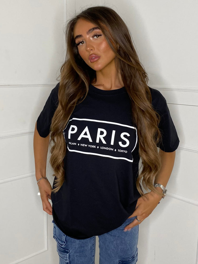 Paris Box Printed T-Shirt - Black