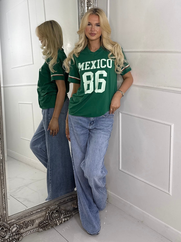 Oversized V Neck Tee - Mexico