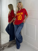 Oversized V Neck Tee - Spain