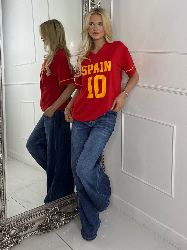 Oversized V Neck Tee - Spain