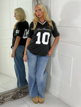 San Francisco 10 Varsity Tee - Khaki/White