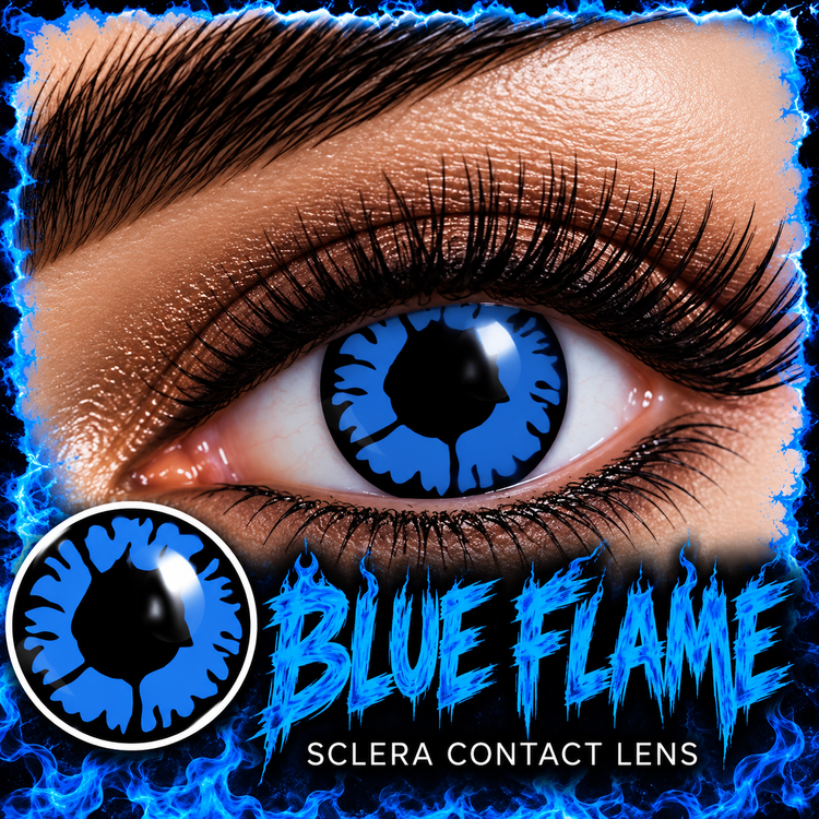 LIMITED EDITION : SCLERA EYE CONTACT - Blue Fire - 16+