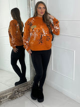 Splatter Art Sweatshirt - Orange