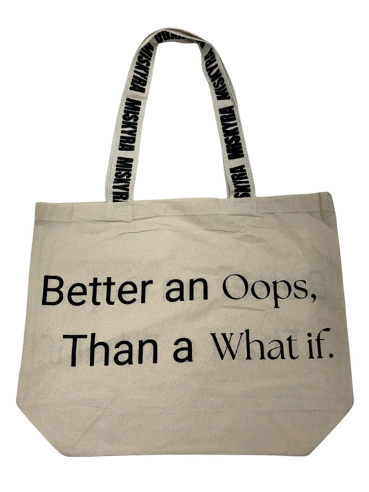 Better An Oops Branded Strap Slogan Tote Bag - Natural