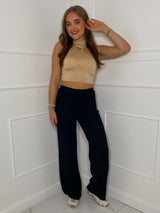 Flared Lounge Pants - Black