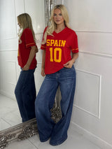 Oversized V Neck Tee - Spain