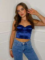 Satin Corset Top- Royal Blue