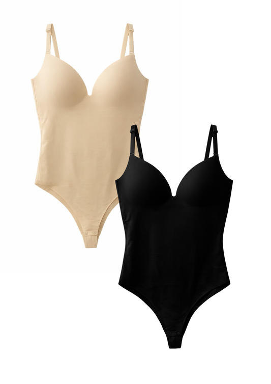 MULTI PACK Seamless Shapewear Bodysuit - Beige/Black